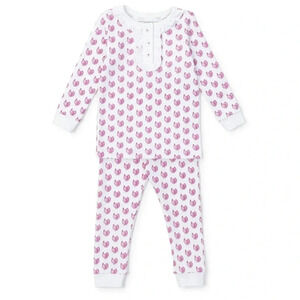 LILA + HAYES Pajamas set Pima cotton baby girl turkeys Alden long sleeve pants